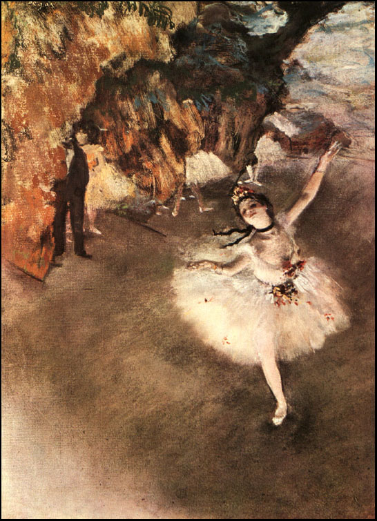 Edgar Degas---Ballerina che fa il saluto-(la stella) 1876-1877-pastello su vive; 58 x 42 Parigi, Musée d'Orsay