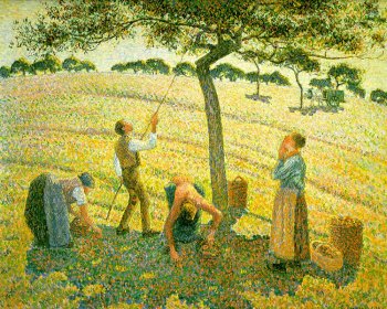 Camille Pissarro-Raccolta delle mele sui prati di Eragny 1888