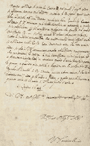 fac simile Lettera 11 06 1644 Torricelli a Ricci